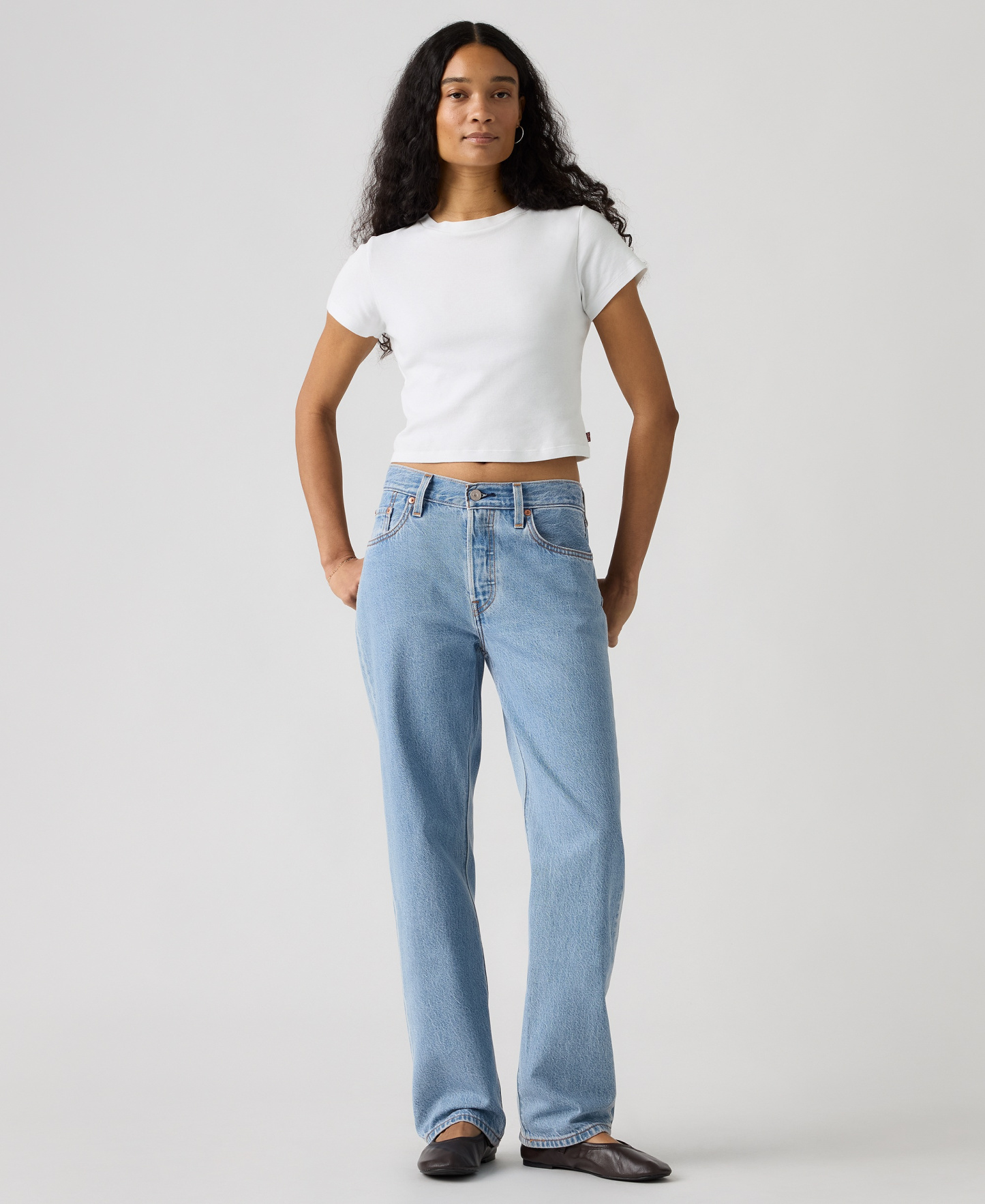 Levi's Premium Women's 501 90's Lightweight Mid-Rise Straight-Fit Jeans - Stone Today Mid