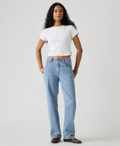 Levi's Premium Women's 501 90's Lightweight Mid-Rise Straight-Fit Jeans - Stone Today Mid