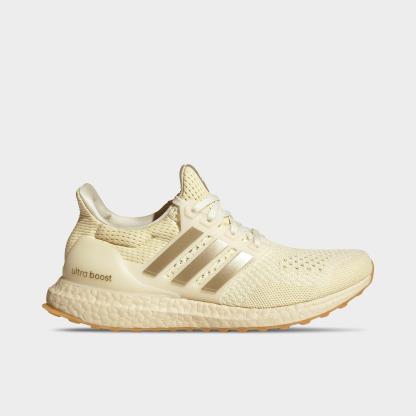 Women's adidas Ultraboost 1.0 Running Shoes - Off White/Cyber Metallic/Warm Vanilla - Left shoe facing left. Outside of the shoe.