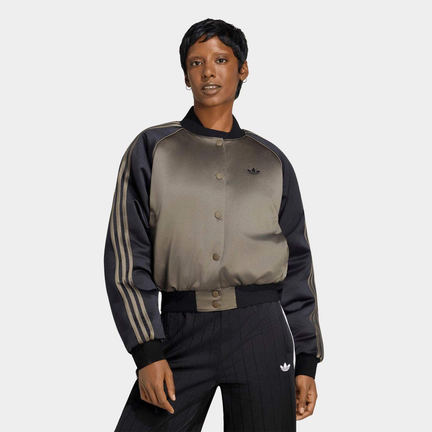 Women's adidas Originals Satin Superstar Bomber Jacket - Branch/Black/Dark Football Gold