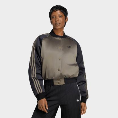 Women's adidas Originals Satin Superstar Bomber Jacket - Branch/Black/Dark Football Gold