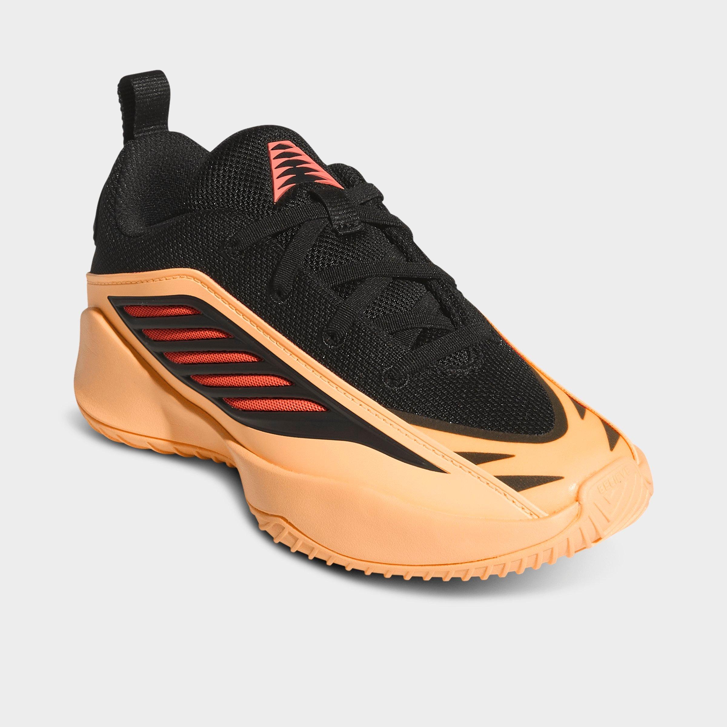 Little Kids' adidas Believe That 1 Basketball Shoes - Acid Orange/Core Black/Acid Red - Both shoes facing left