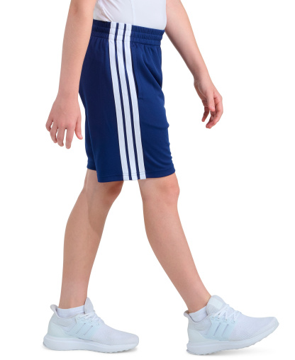 adidas Boys' 8-18 Elastic Waistband Drawcord Shorts - Dark Blue