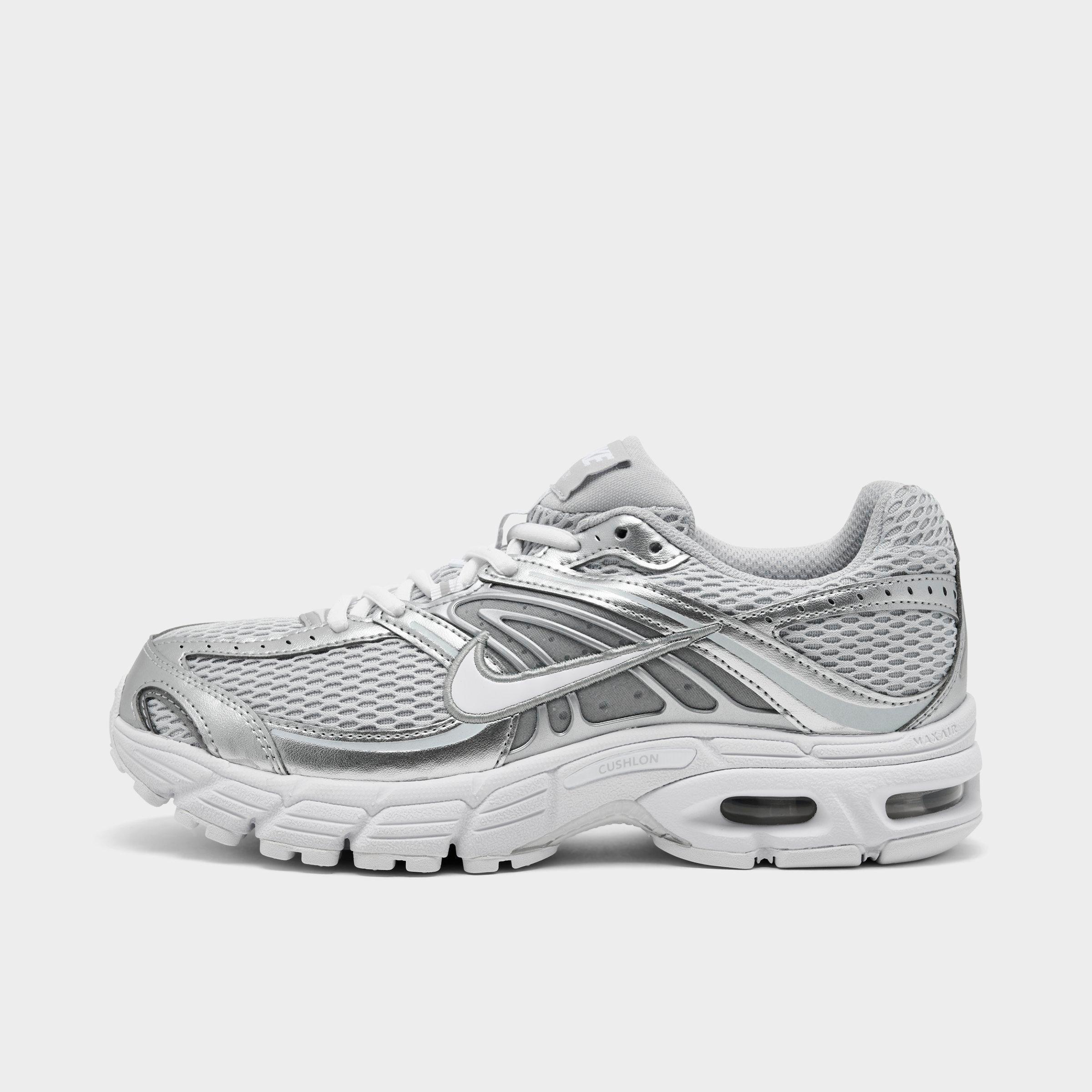 Women's Nithtke Air Max Moto 2K Casual Shoes - Part 3 - Grey Fog/Metallic Silver/White - Left shoe facing left. Outside of the shoe.