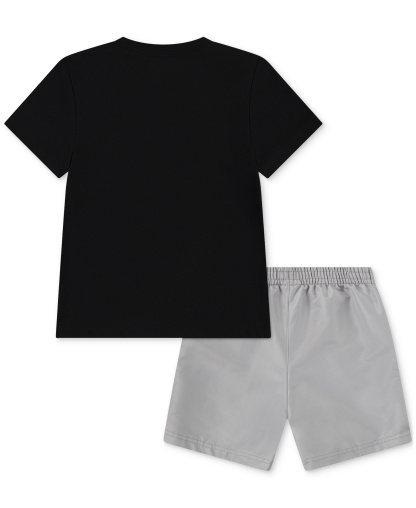Jordan Boys' 4-7 Dri-FIT Crewneck Jersey T-Shirt and Mesh Shorts, 2-Piece Set - Medium Gray/Black