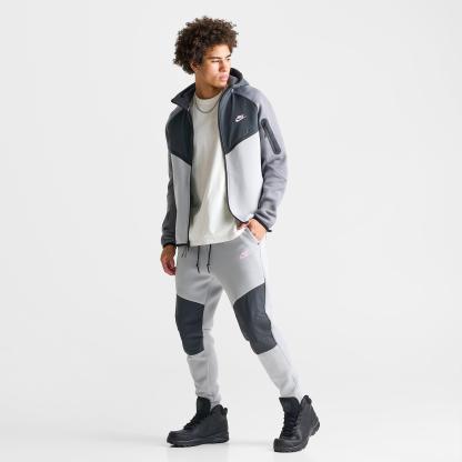 Men's Nithtke Sportswear Tech Fleece Jogger Pants - Light Smoke Grey/Anthracite/Pink Foam