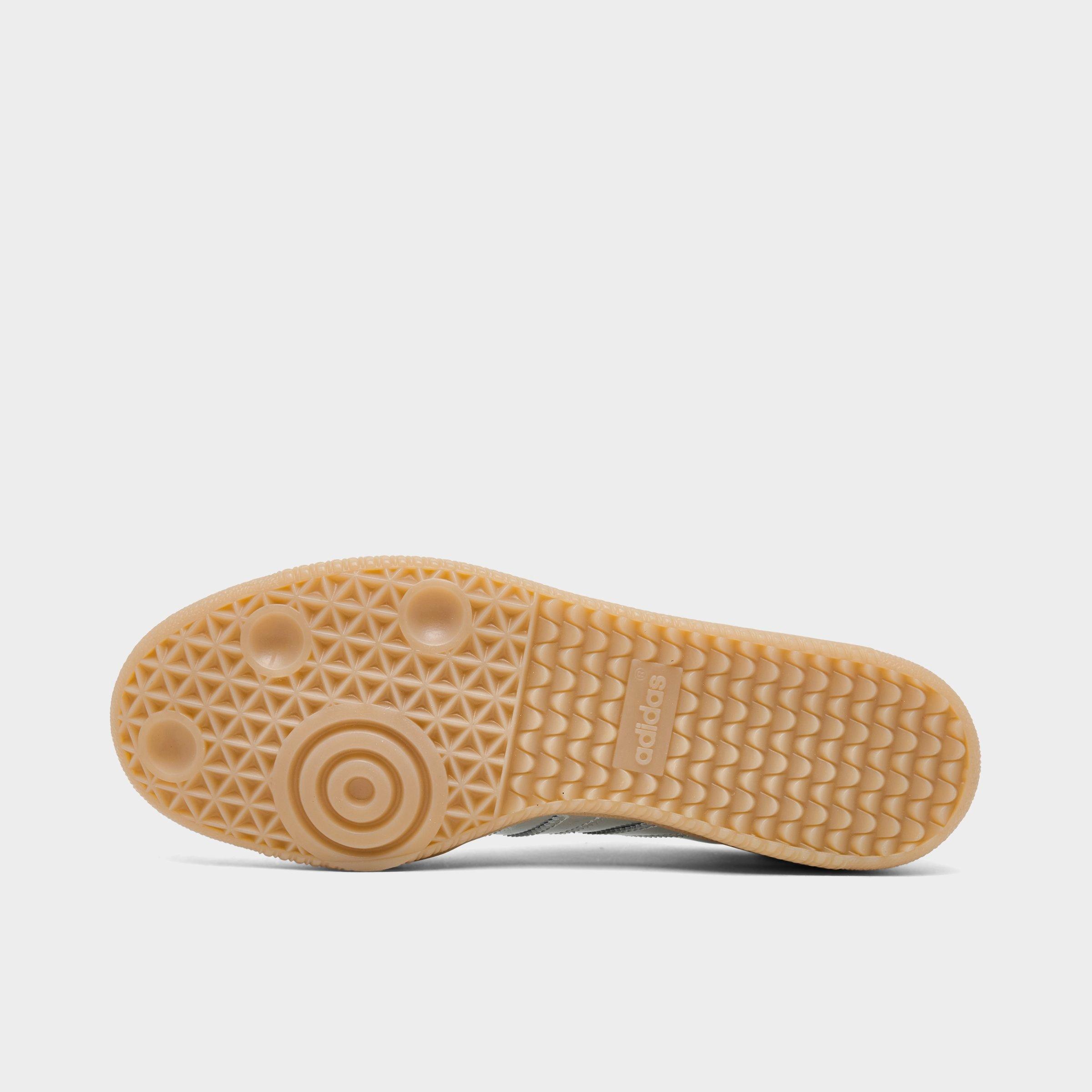 Women's adidas Originals Samba OG Casual Shoes - Part 5 - Silver Metallic/Silver Metallic/Gum - Bottom view