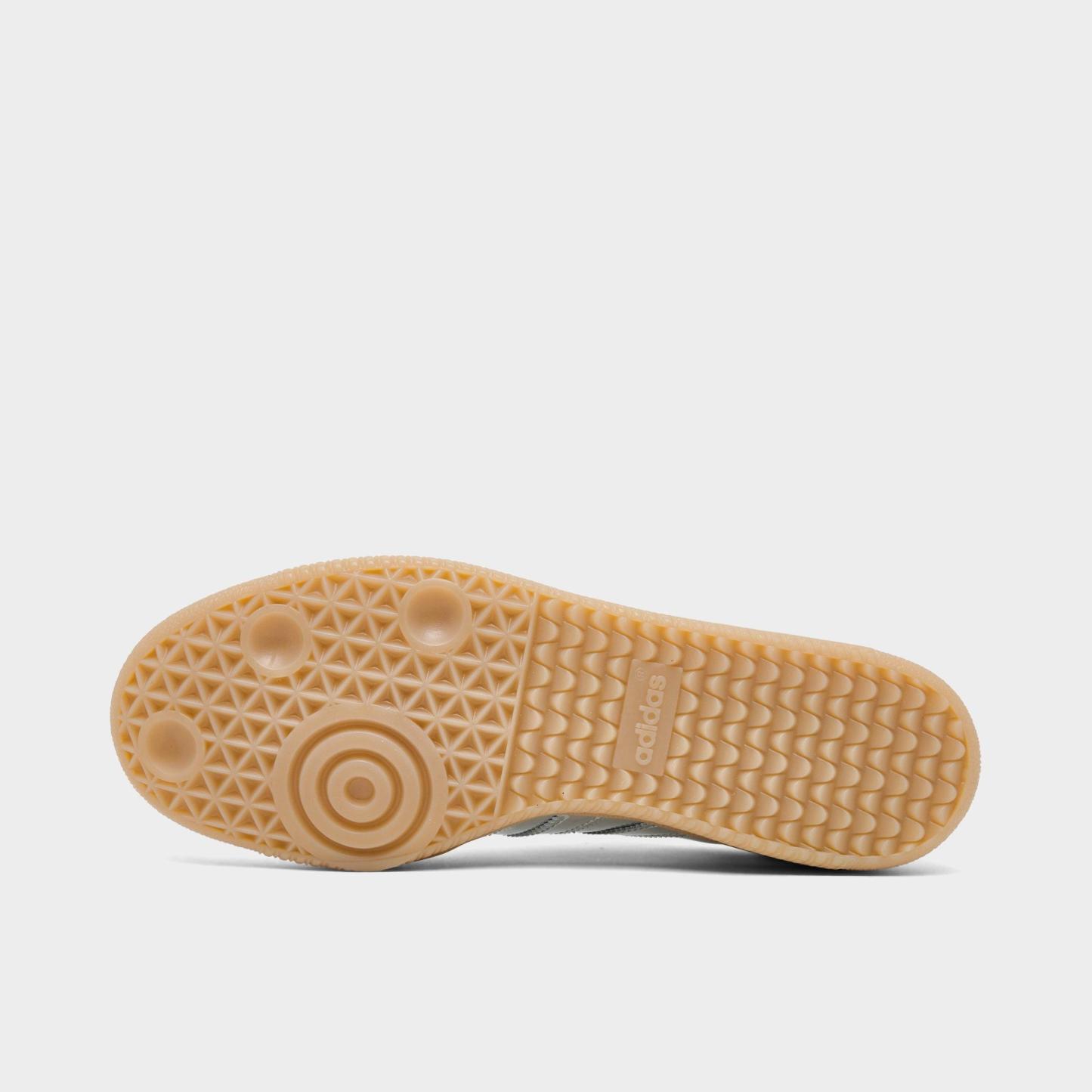 Women's adidas Originals Samba OG Casual Shoes - Part 5 - Silver Metallic/Silver Metallic/Gum - Bottom view