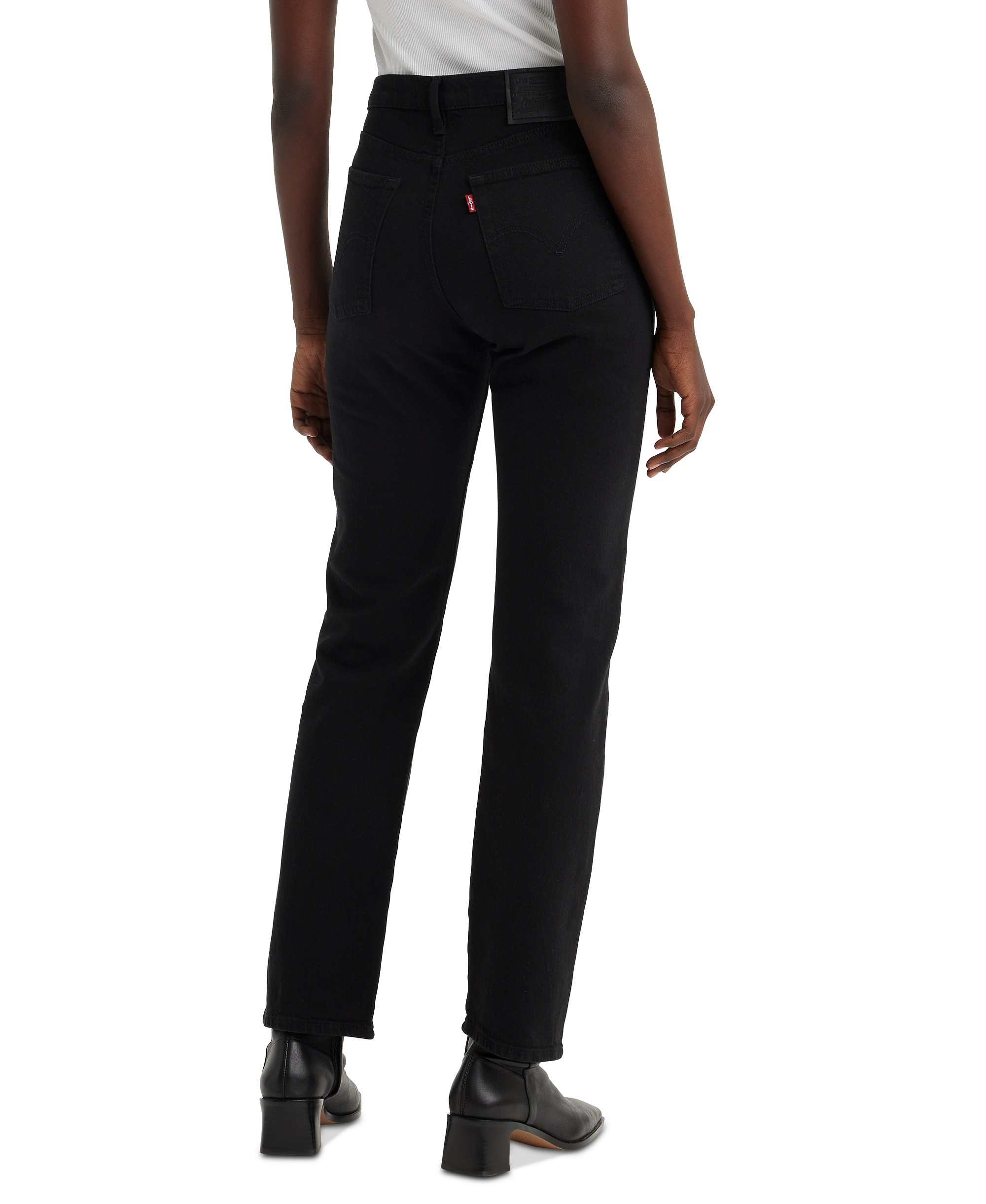 Levi's Women's Wedgie Straight-Leg High-Rise Cropped Jeans - Flash Black
