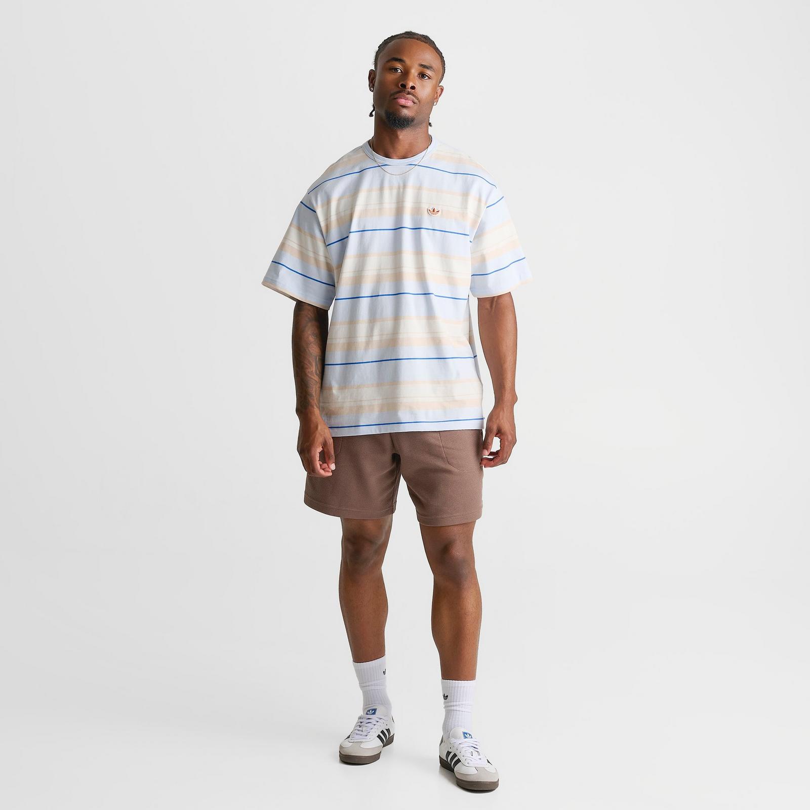 Men's adidas Originals Striped Crew T-Shirt - Crystal Sky - view 2