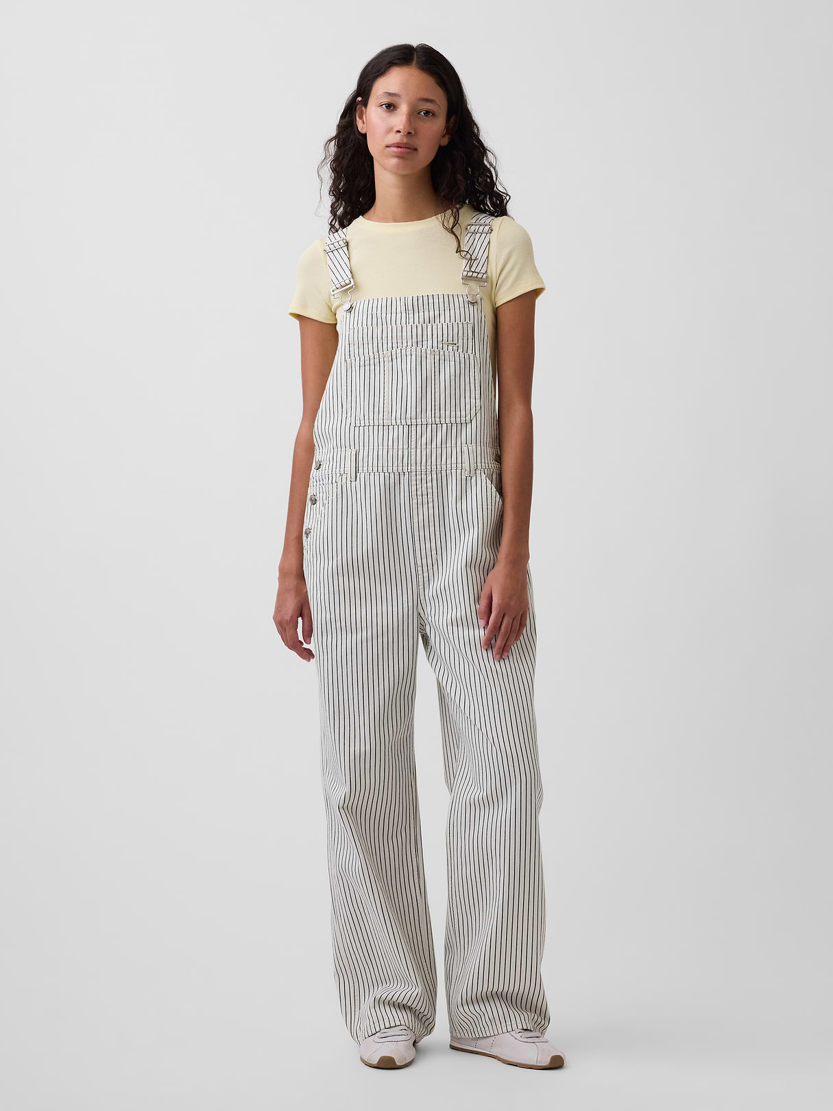 Loose Overalls - Navy blue stripe