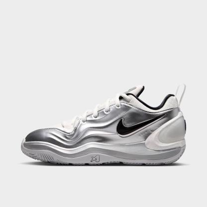 Girls' Big Kids' Nithtke A'Two A'ja Wilson Basketball Shoes - Summit White/Metallic Silver/Black - Left shoe facing left. Outside of the shoe.