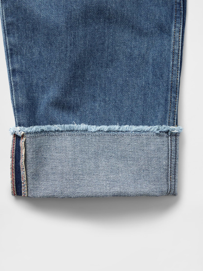 High Rise Barrel Jeans - Cuffed medium wash