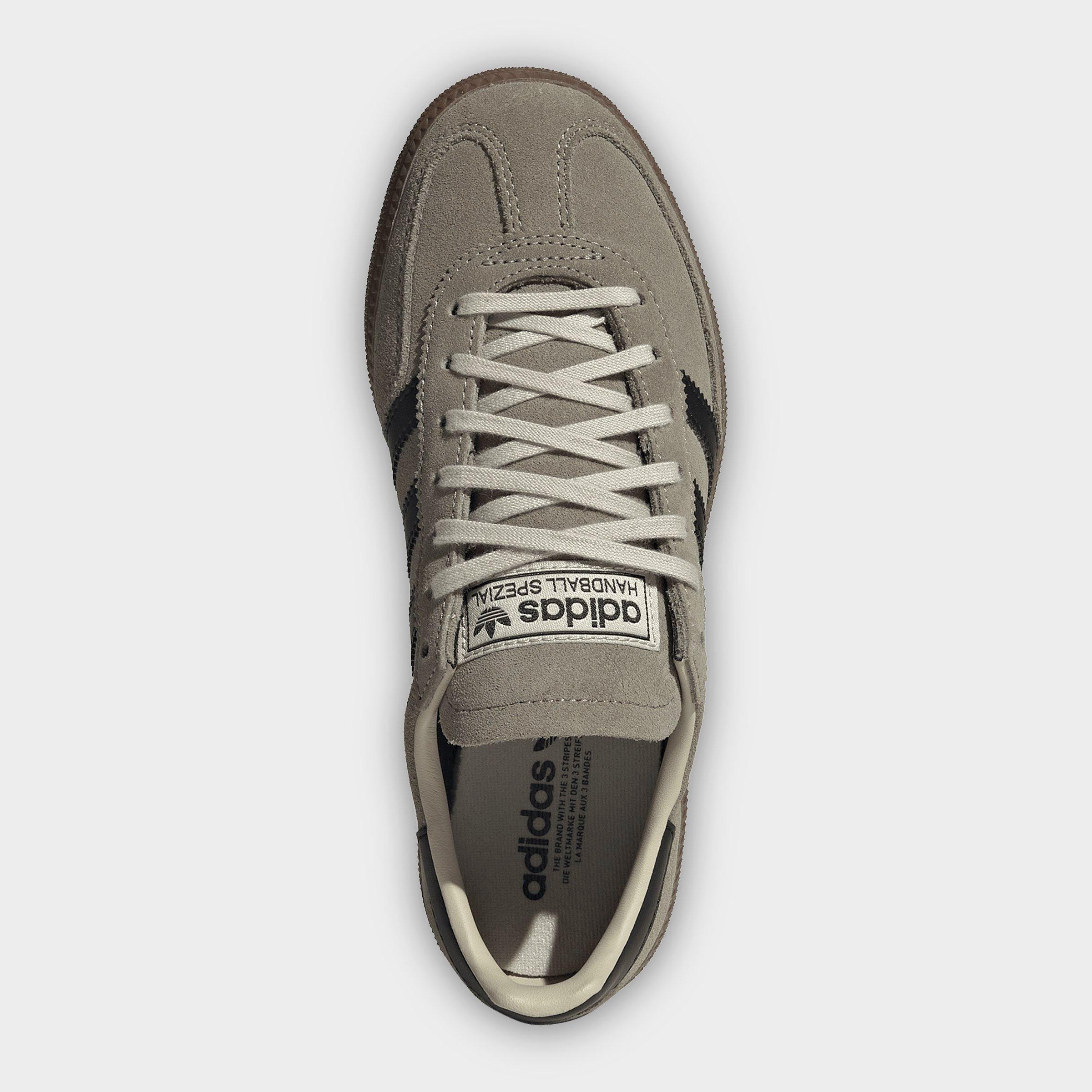 Big Kids' adidas Originals Handball Spezial Casual Shoes - Part 1 - Silver Pebble/Core Black/Gum - Top view
