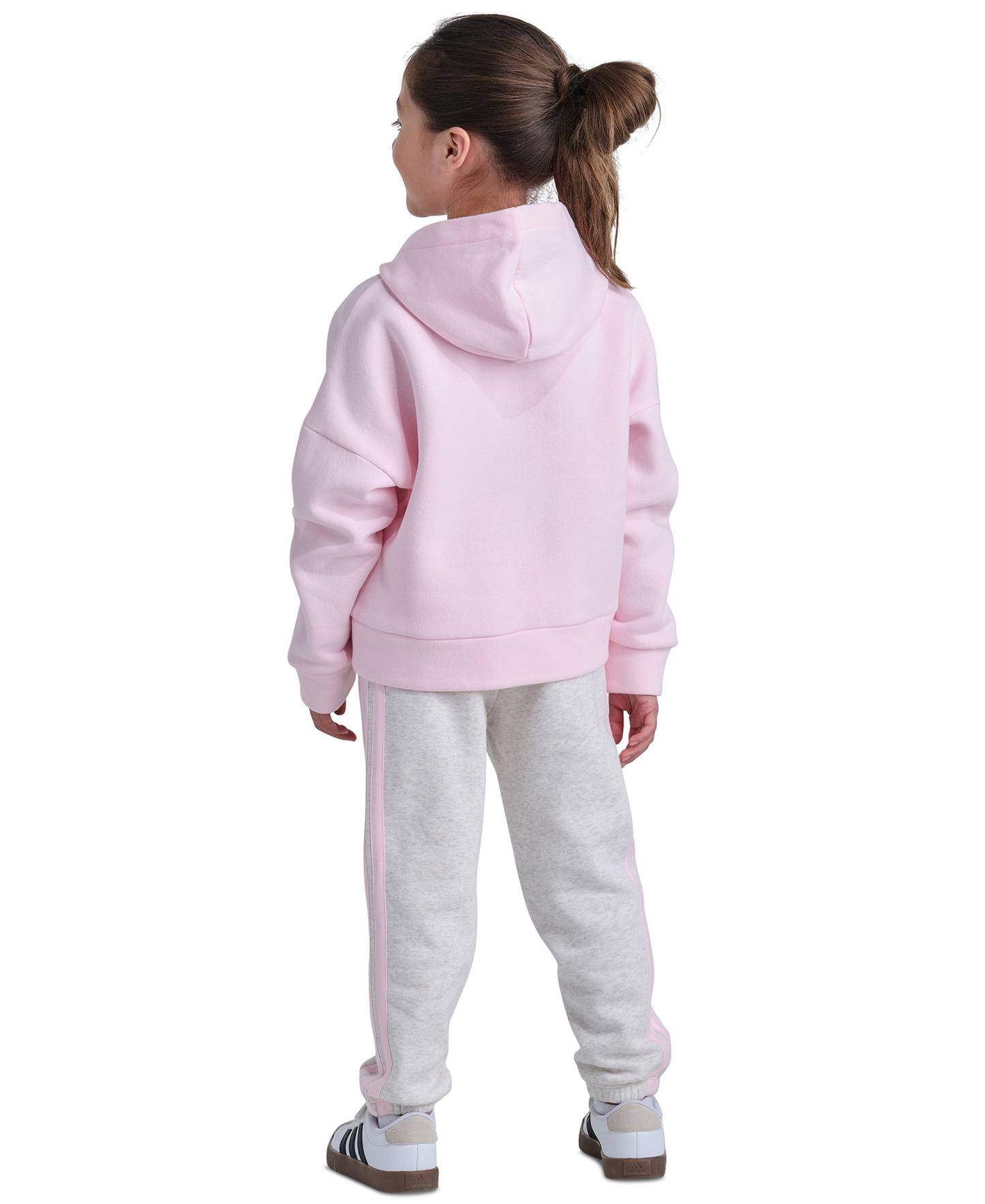 adidas Girls' 2T-6X Long-Sleeve Hoodie and Jogger Pants, 2-Piece Set - Distilled Pink