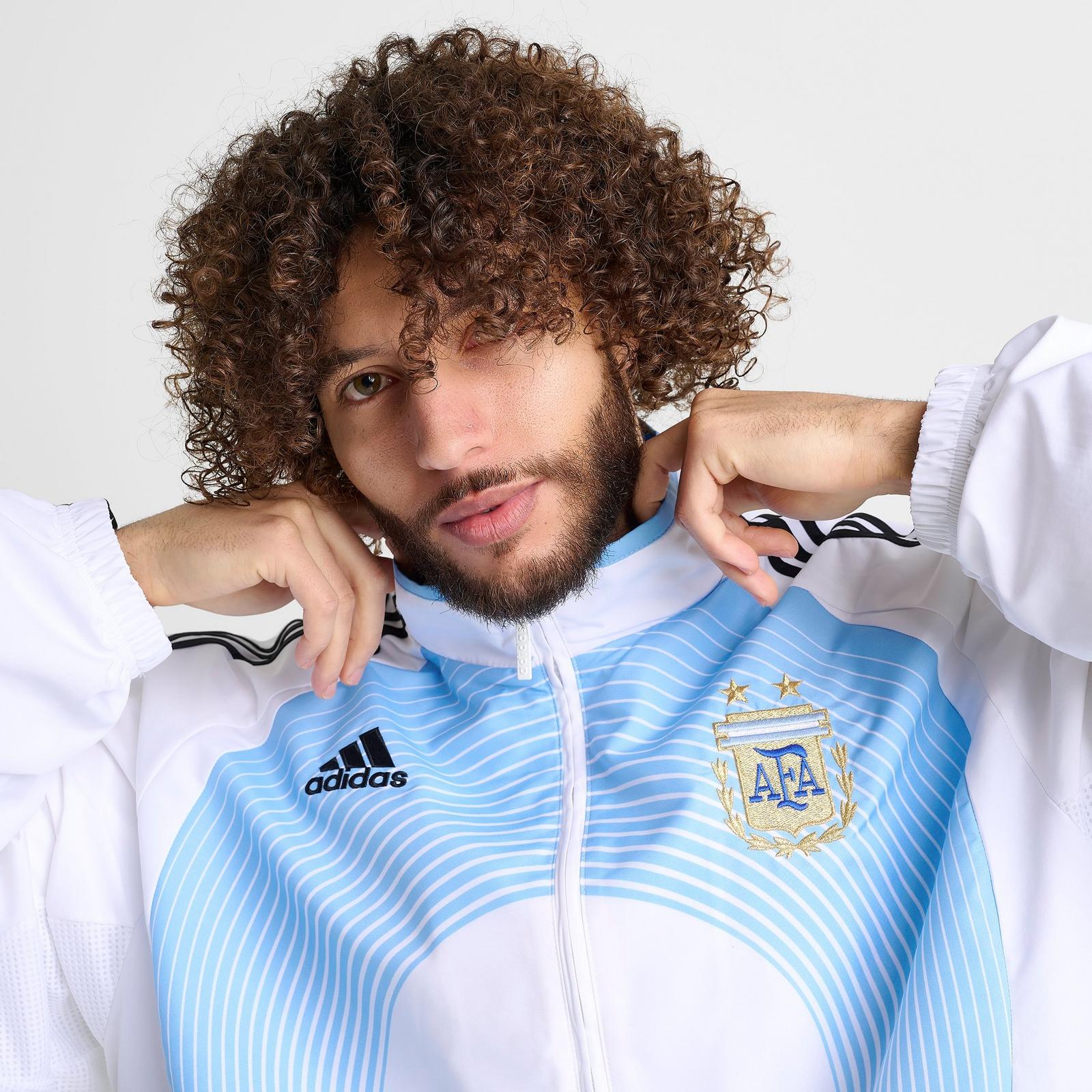 Men's adidas Argentina Home 2006 Soccer Track Top - White/Light Blue - view 5