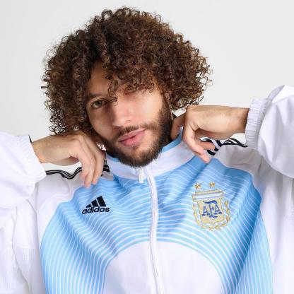 Men's adidas Argentina Home 2006 Soccer Track Top - White/Light Blue - view 5