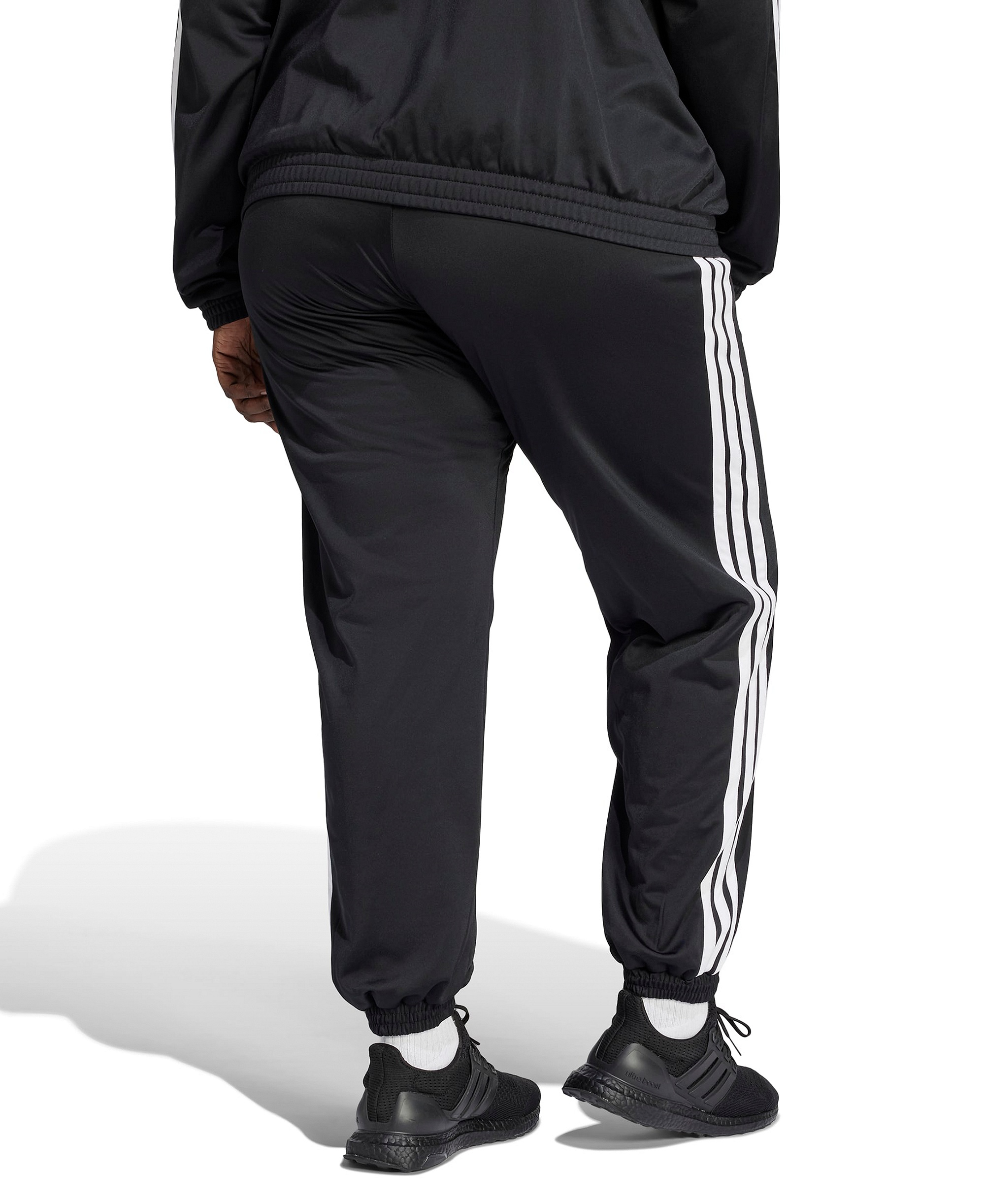 adidas Plus Size Tricot 3-Stripes Track Pants - Black/White
