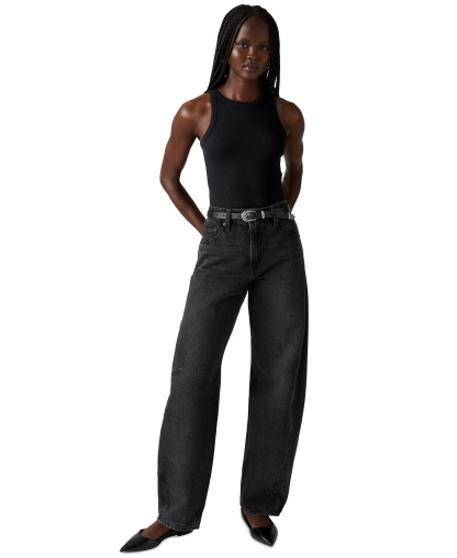 Levi's Premium Women's Baggy Dad Cotton Barrel-Leg Jeans - Rebel Edge Barrel