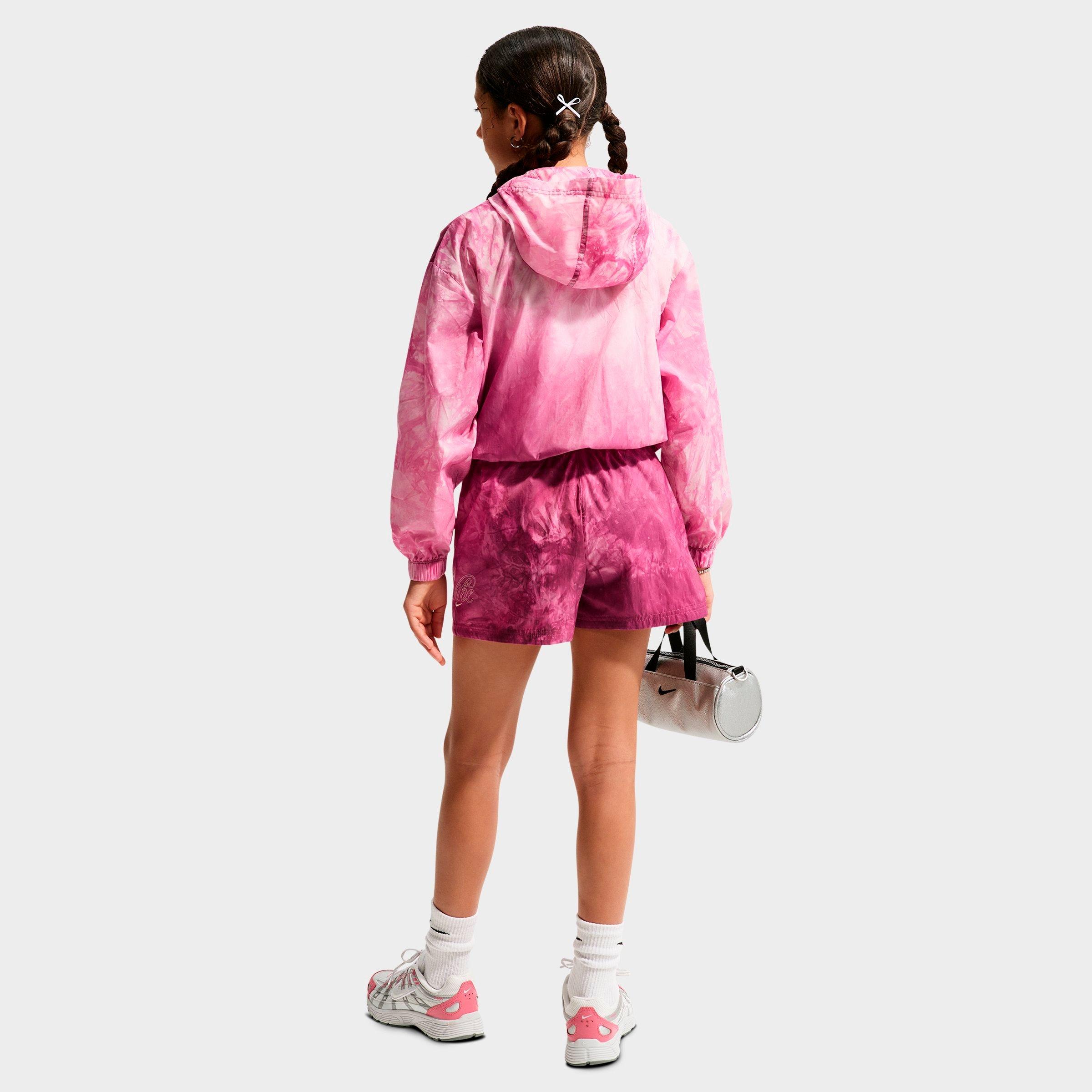 Girls' Big Kids' Nithtke Sportswear Club Woven Full-Zip Track Jacket - Sweet Beet/Soft Pearl
