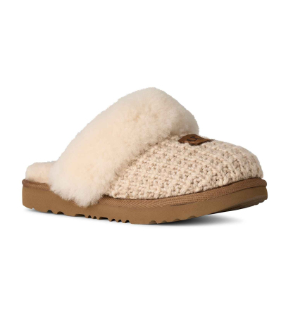 UGG® Kids Cozy II Knit Slip-On Slippers - Cream