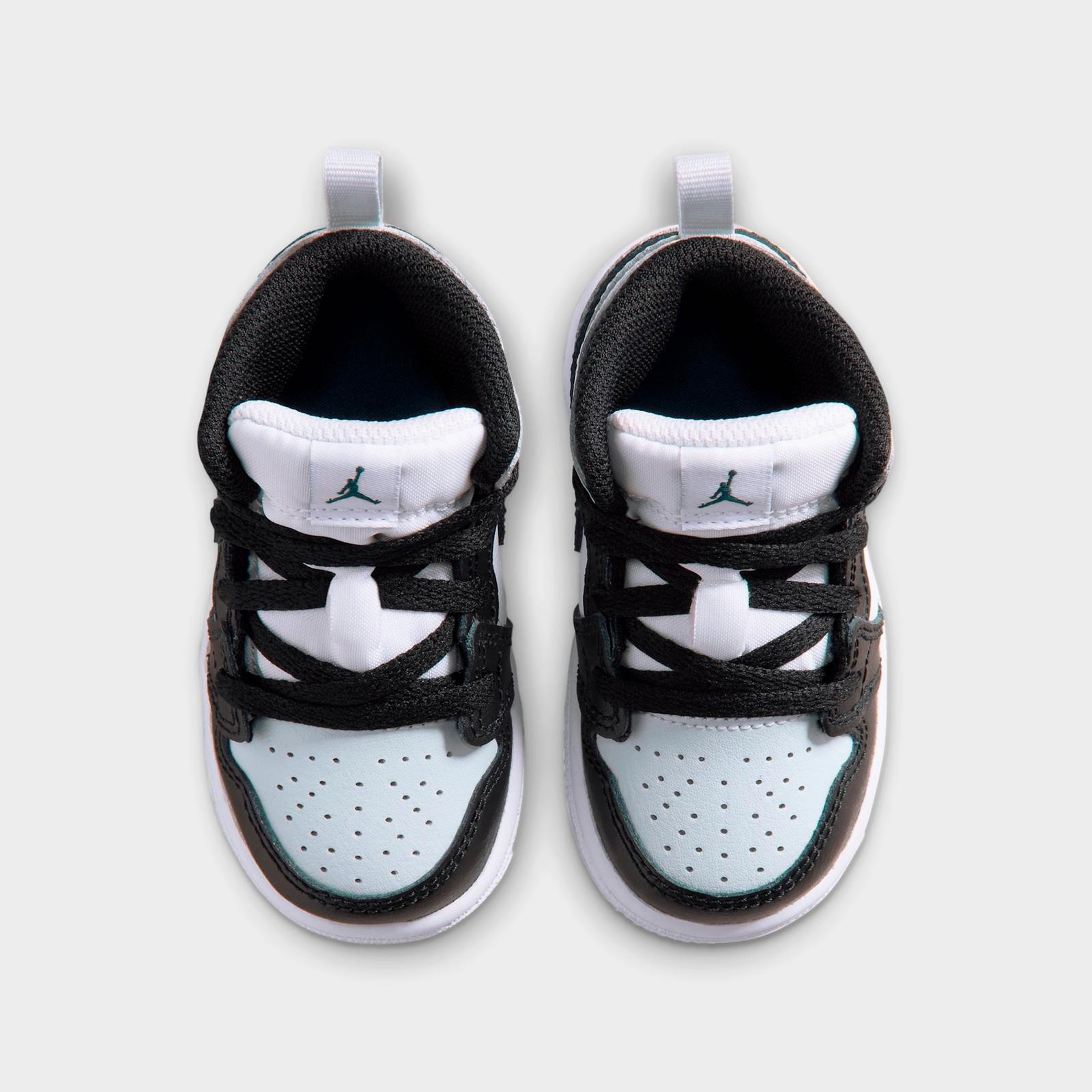 Kids' Toddler Air Jordan Retro 1 Mid Casual Shoes - Black/Aura/Squadron Blue/Black - view 5