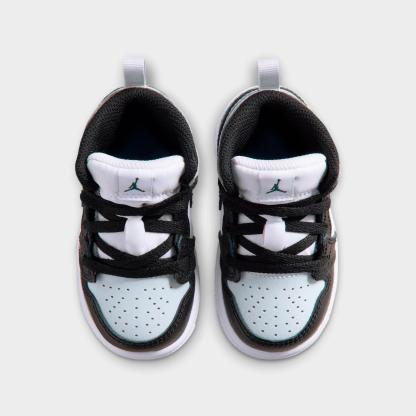 Kids' Toddler Air Jordan Retro 1 Mid Casual Shoes - Black/Aura/Squadron Blue/Black - view 5