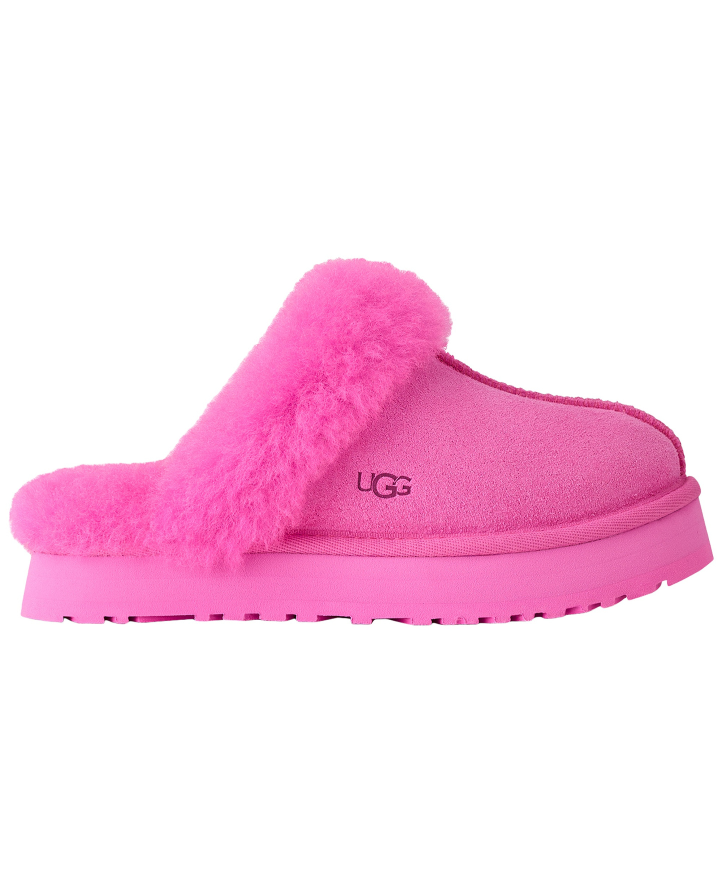 UGG® Kids Round Toe Disquette Slippers - Bright Fuchsia
