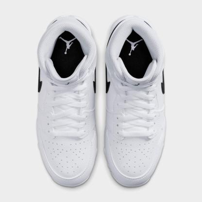 Big Kids' Air Jordan Retro 1 Mid Cleats - White/Black - view 5