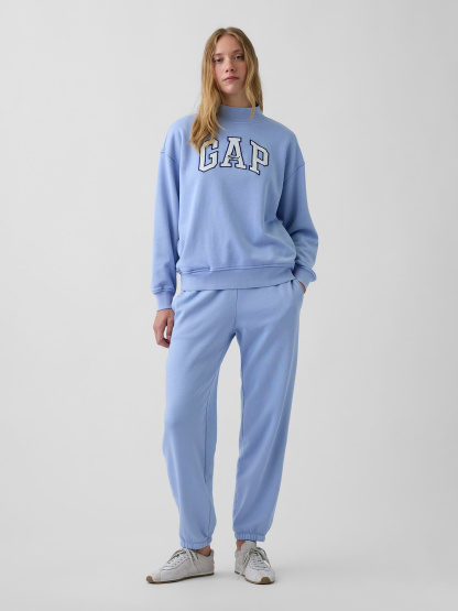 VintageSoft Oversized Mockneck Logo Sweatshirt - Air stream blue