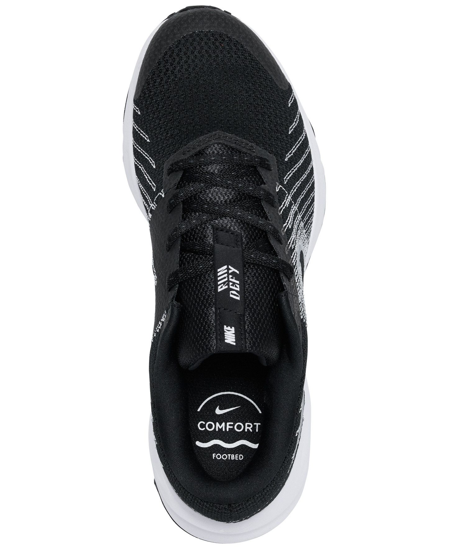 Nike Women's Run Defy All Day Running Sneakers from Finish Line - Black, White