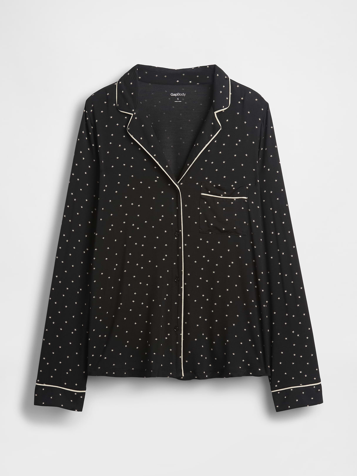 SoftMade Modal PJ Top - Black & white stars