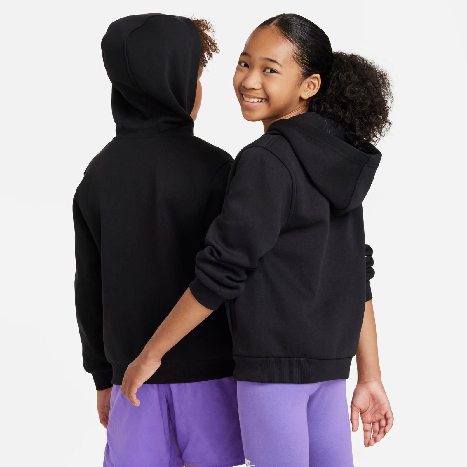 Big Kids' Nike Sportswear Club Fleece Full-Zip Hoodie - Black/White