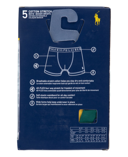 Polo Ralph Lauren Boys' 8-20 Stretch Boxer Briefs, 5-Pack - Newport Navy
