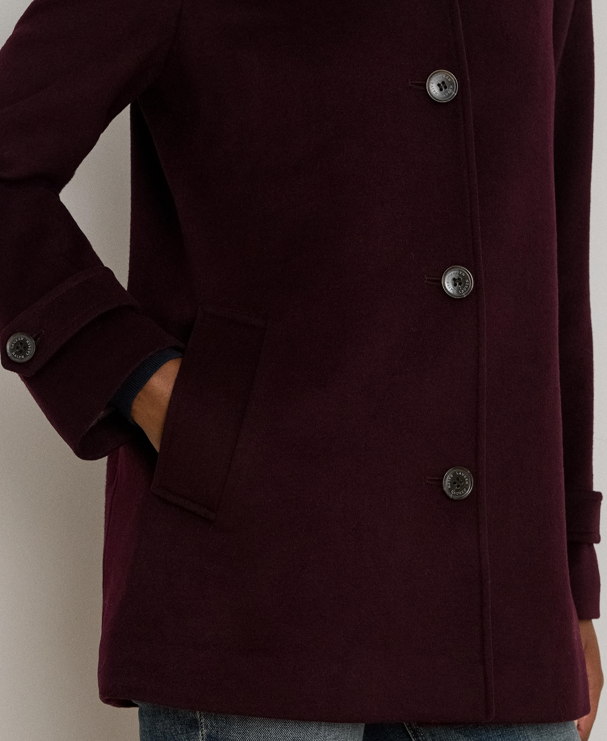 Lauren Ralph Lauren Women's Icon Hooded A-Line Coat, Created for Macy's - Pinot Noir