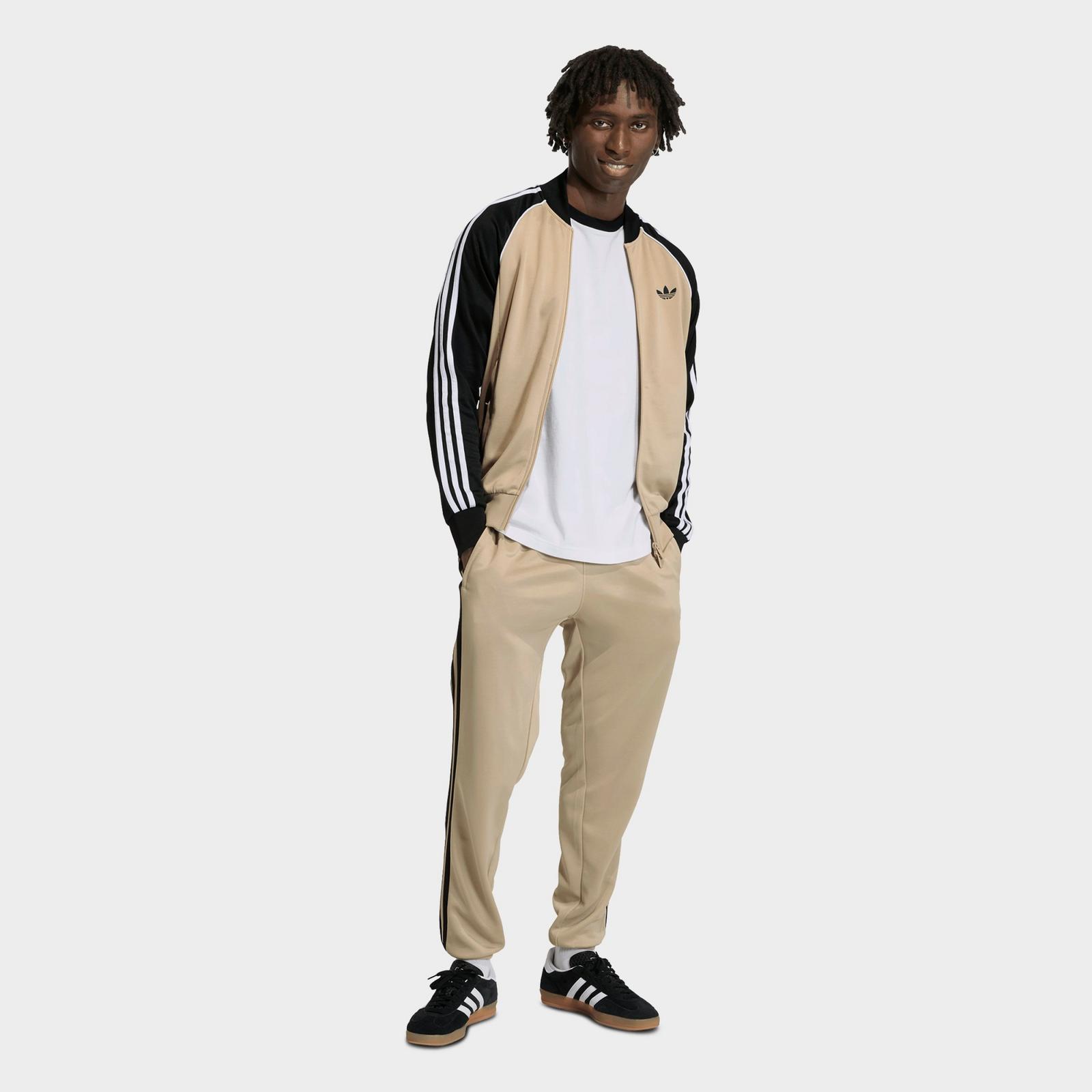 Men's adidas Originals SST Track Pants - Stone Khaki - view 2