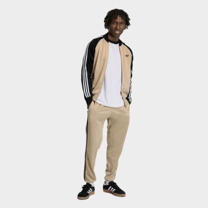 Men's adidas Originals SST Track Pants - Stone Khaki - view 2