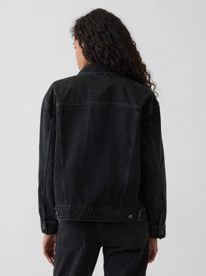 Oversized Icon Denim Jacket - Black wash