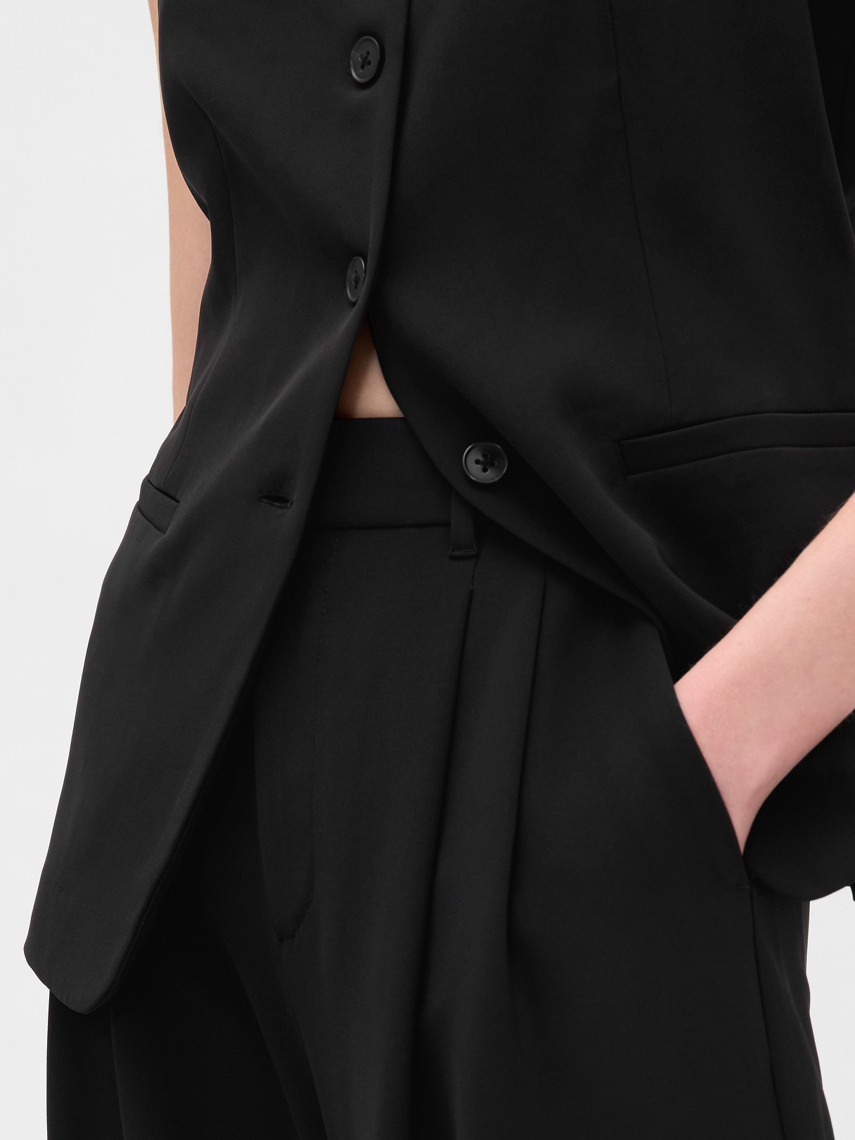 365 High Rise Pleated Trousers - Black