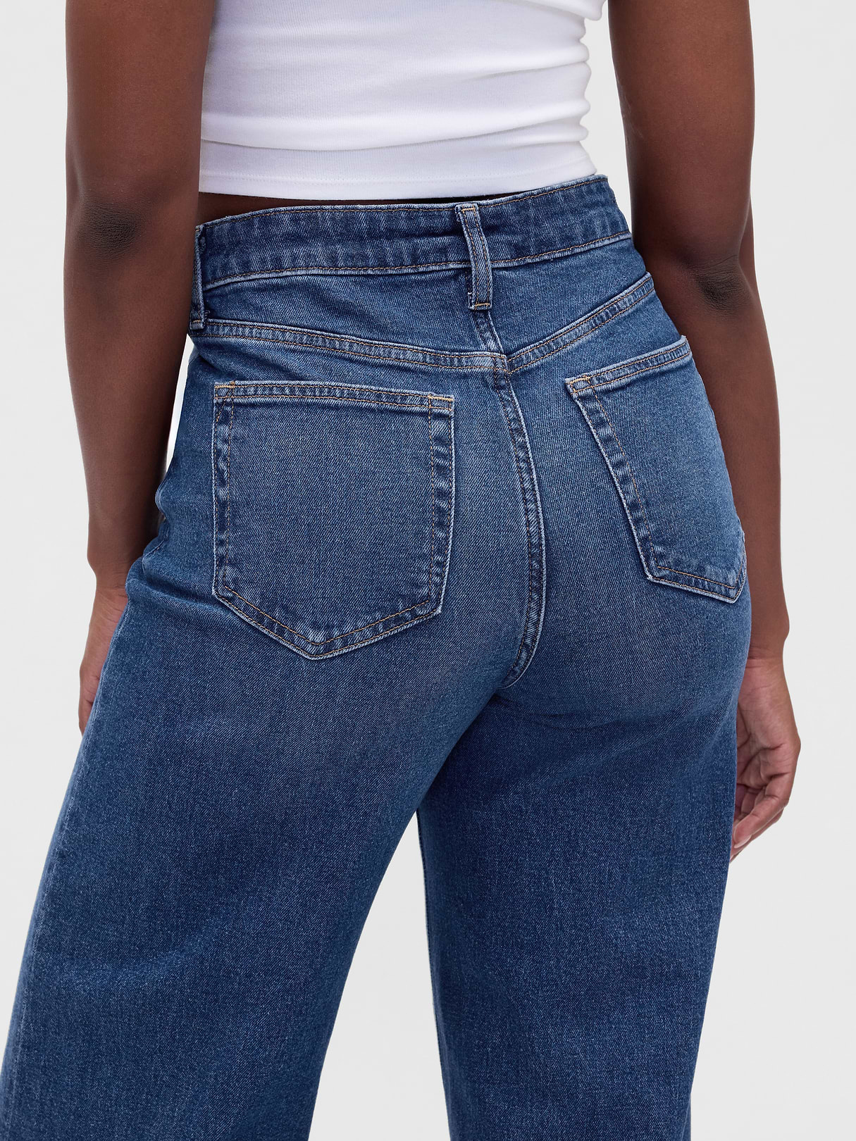 Curvy High Rise Stride Wide-Leg Jeans - Dark indigo