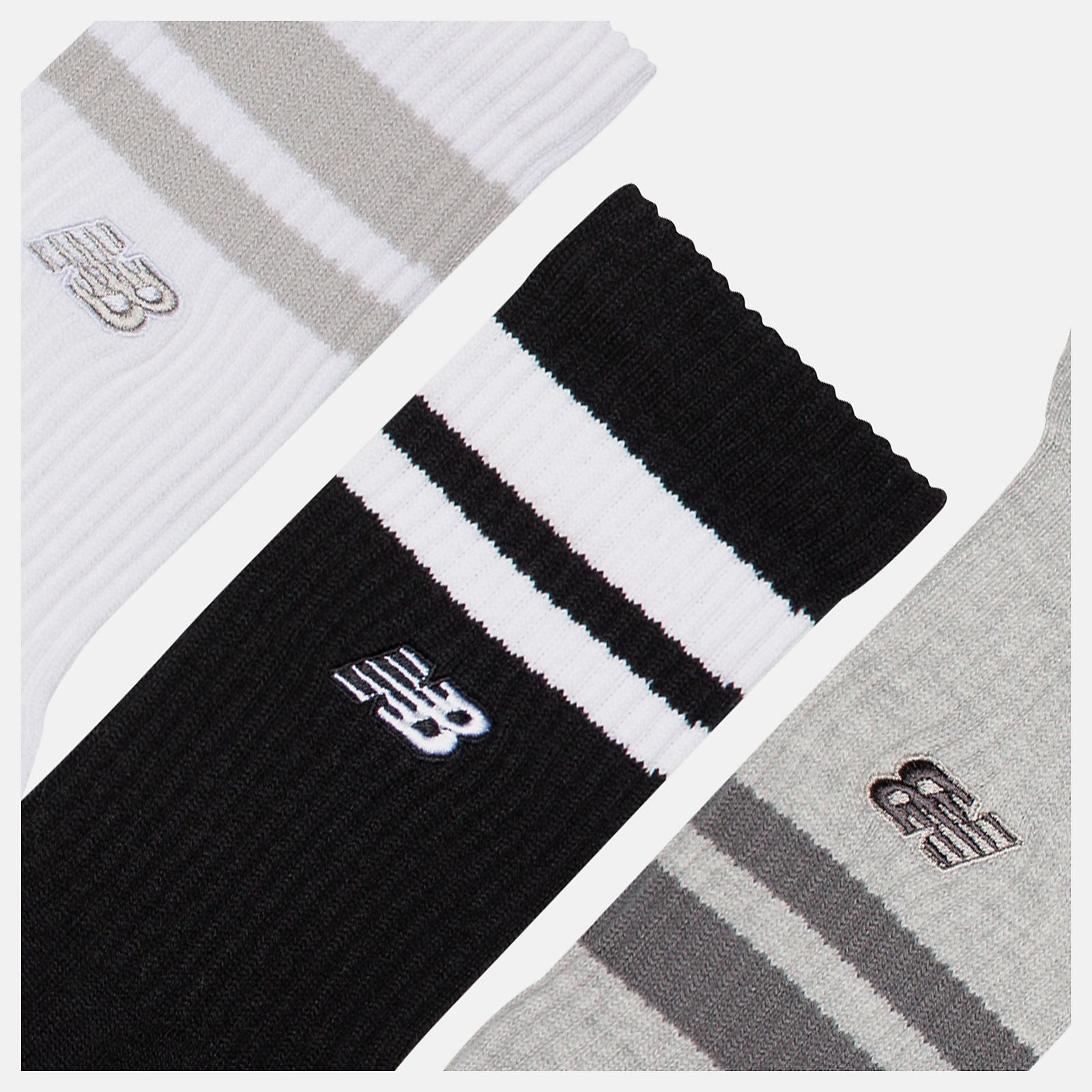 New Balance Active Premium Stripe Crew Socks 3 Pack, LAS35210AS