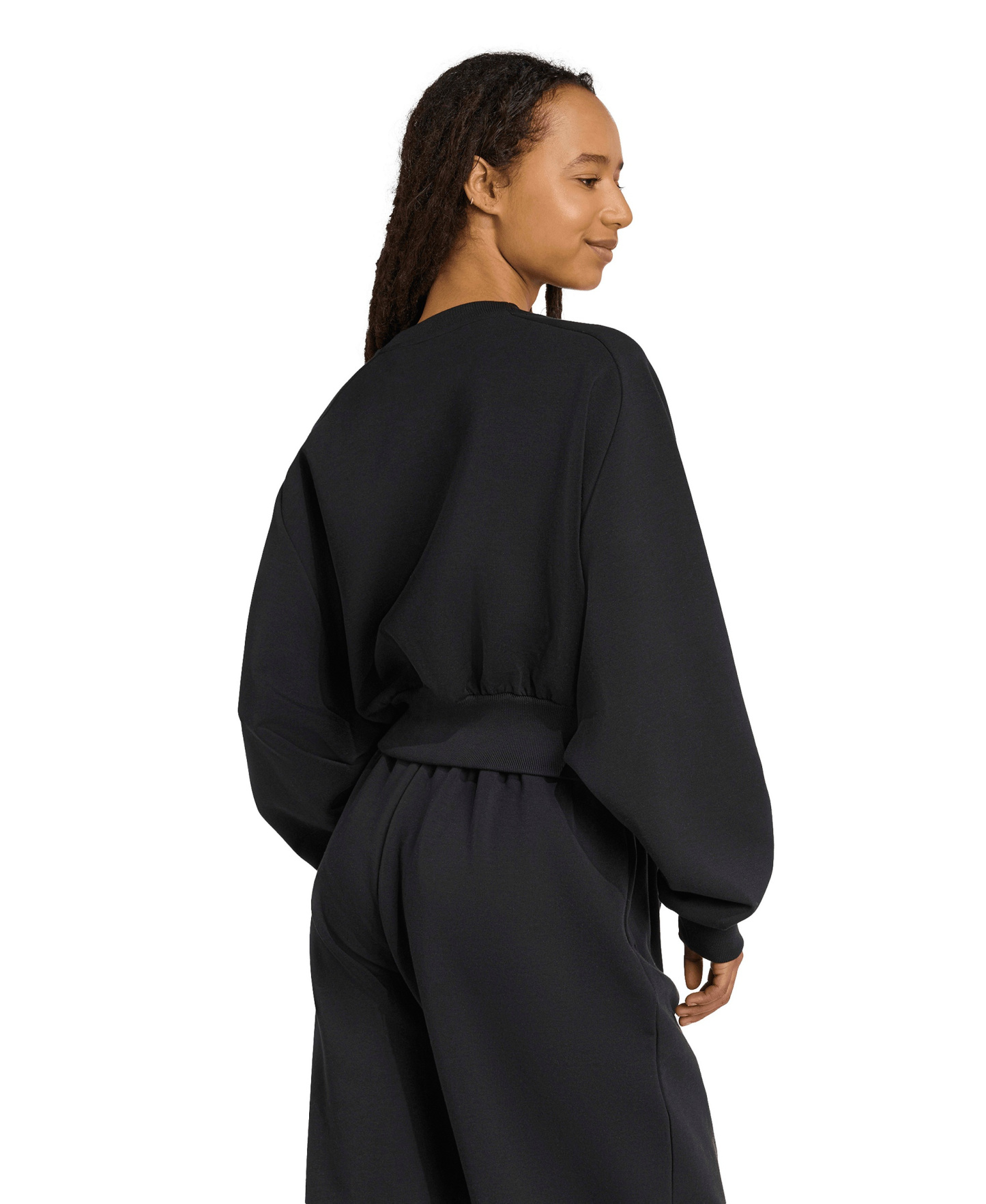 adidas Women's Soft Lux Relaxed Crewneck Sweatshirt - Black