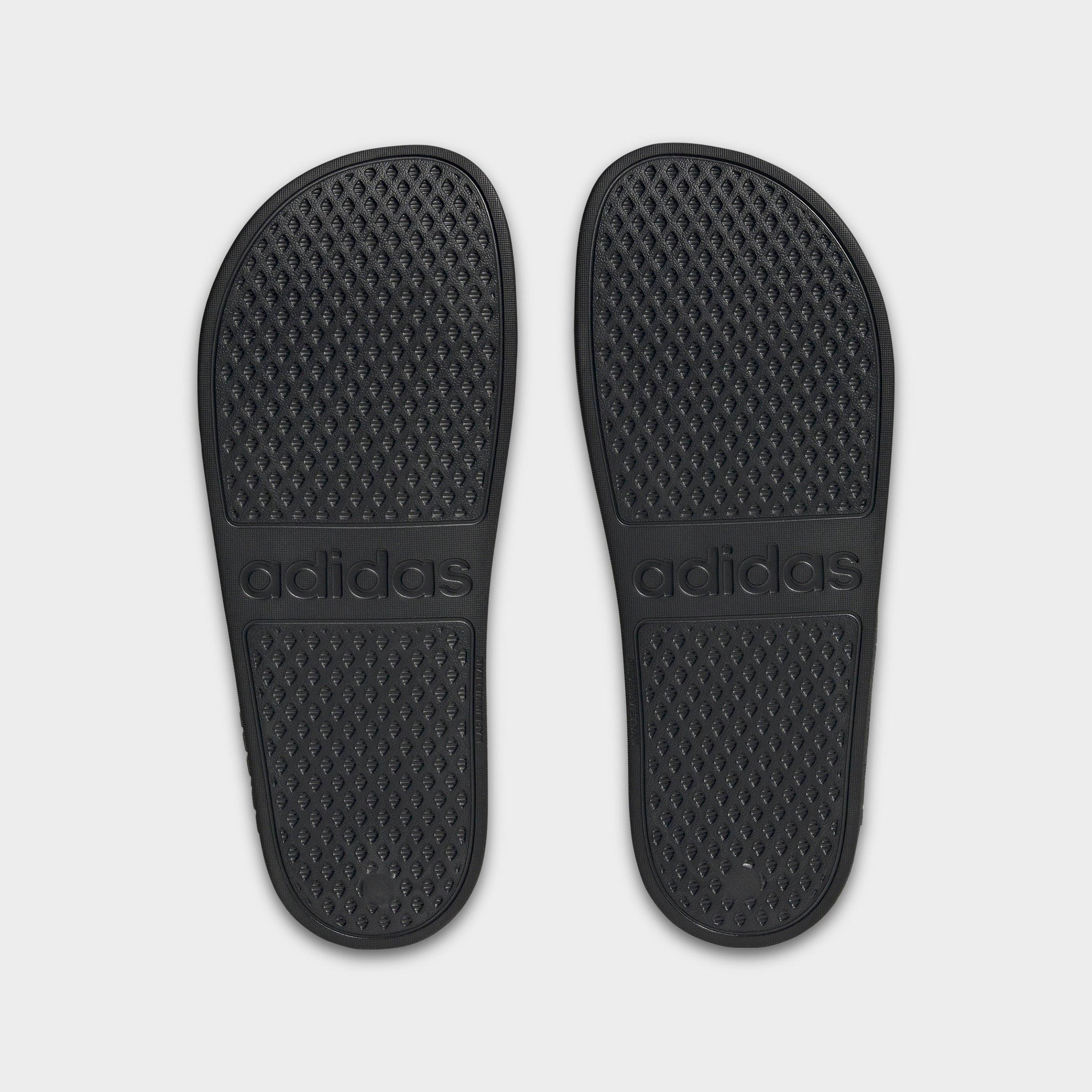 adidas adilette Aqua Slide Sandals - Black/Black/Black - Bottom view