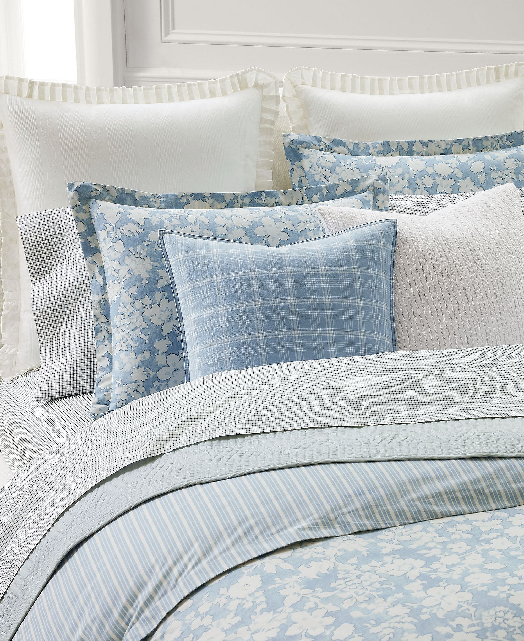 Lauren Ralph Lauren Heather Reversible 3-Pc. Comforter Set, Full/Queen - Blue