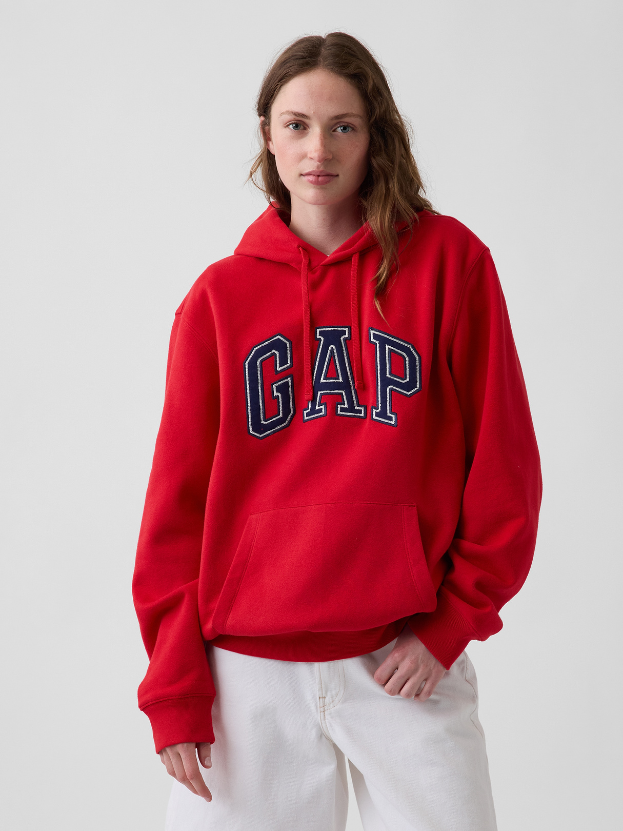 Adult VintageSoft Arch Logo Hoodie - Modern red logo