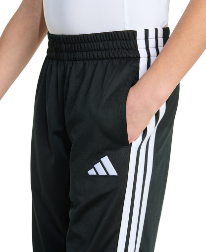 adidas Boys' 8-20 Elastic Waistband Essential 3-Stripe Straight Leg Pants - Black