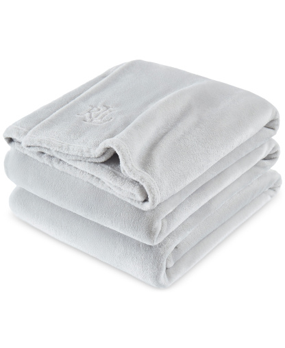 Lauren Ralph Lauren Micromink Plush Blanket, Twin - Grey