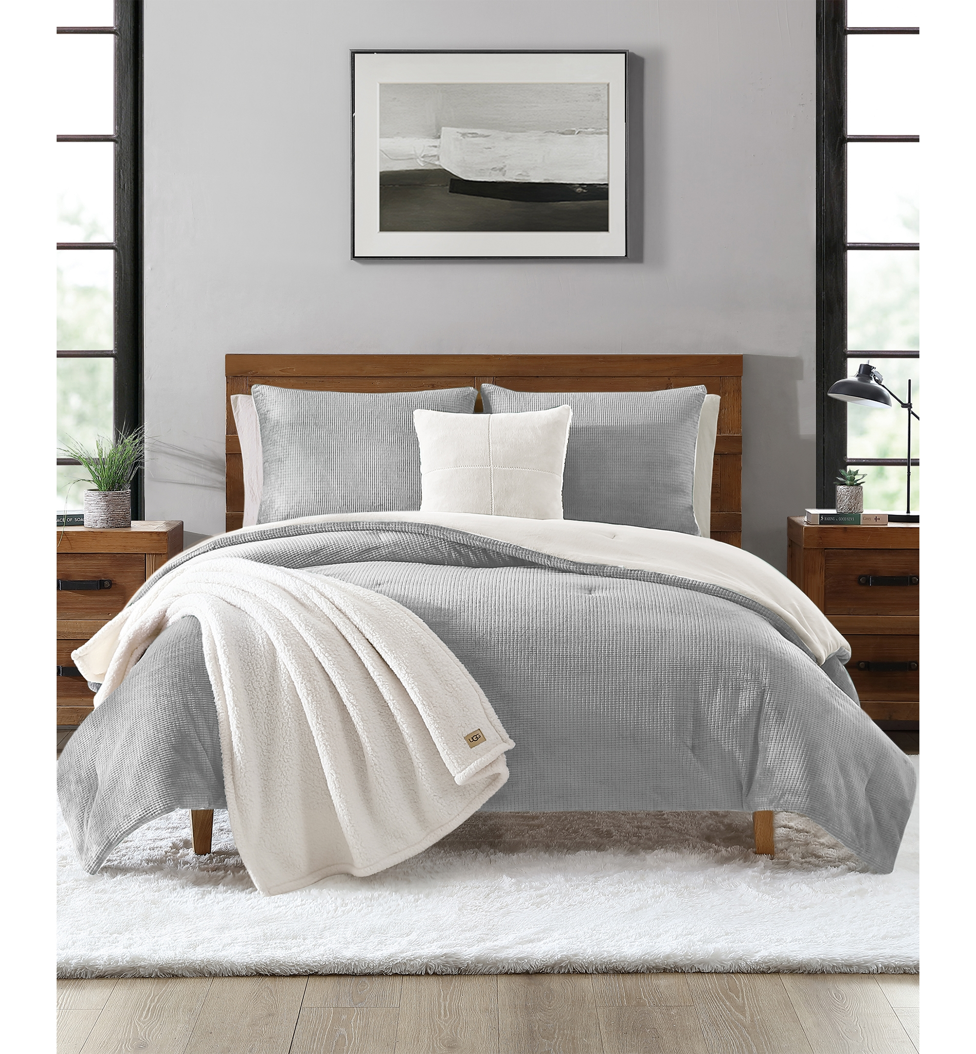 UGG® Brody Reversible Comforter Sets - Stone