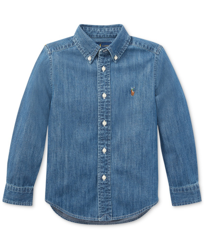 Polo Ralph Lauren Toddler and Little Boys Cotton Chambray Shirt - Dark Blue
