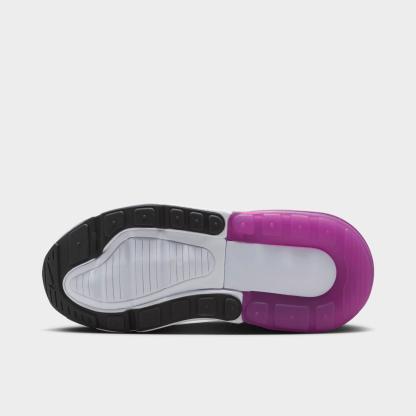 Little Kids' Nithtke Air Max 270 Casual Shoes - Black/Vivid Purple/White - Bottom view